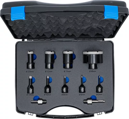 BGS technic Gyémánt koronafúró készlet, 5 - 68 mm, 11 darabos (74276)