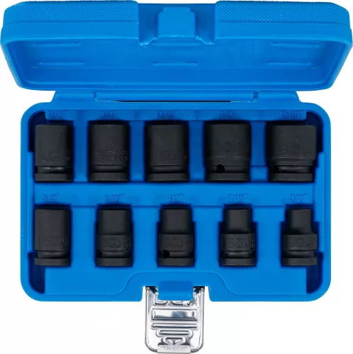 BGS technic Levegős dugókulcskészlet hatszögletű | 12,5 mm (1/2") | 3/8 - 15/16" | coll méretek | 10 darabos (74296)