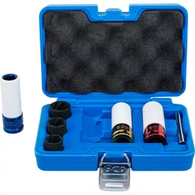   BGS technic Légkulcsfej- és spirálbites dugókulcsbetét-készlet | 12,5 mm (1/2") | 17 - 21 mm | 7 darabos (74297)