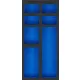 BGS technic Műhelykocsi-betét 1/3, üres: 7 tárolórekesz | 408 x 189 x 32 mm (74363)