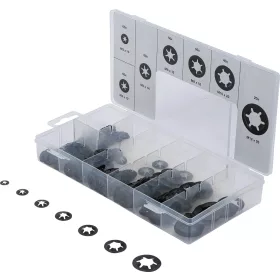   BGS technic Rugós biztosító alátét készlet csavarokhoz, horganyzott rugóacél, M3–M12, 340 részes (74414)