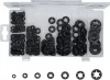 BGS technic Rugós biztosító alátét készlet csavarokhoz, horganyzott rugóacél, M3–M12, 340 részes (74414)