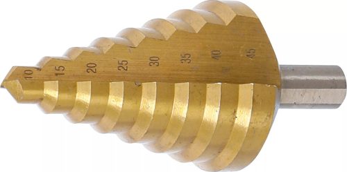 BGS technic Lépcsős fúró | titánnal ötvözött nitrátozott | Ø 10 - 45 mm (74430)