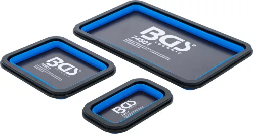 BGS technic Mágneses tálca készlet | szilikon | összecsukható | 3 darabos (74501)