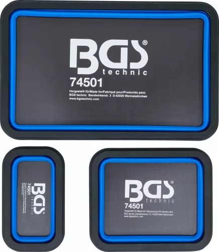BGS technic Mágneses tálca készlet | szilikon | összecsukható | 3 darabos (74501)