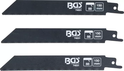 BGS technic Szablyafűrészlap-készlet | fémhez | BGS 7367 | 3 darabos (74531)