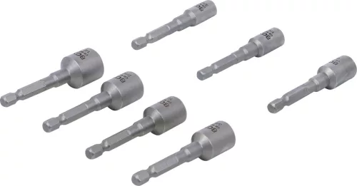 BGS technic Sérült csavar és anya kiszedő készlet | külső hatszögletű behajtófej 6,3 mm (1/4") | fúrógépekhez | 7 darabos (74562)