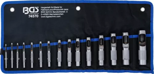 BGS technic Lyukasztó készlet | 2 - 22 mm | 15 darabos (74570)