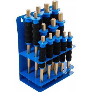   BGS technic Sasszegkiütő / pontozó / laposvéső készlet | kézvédővel | 13 darabos (74596)