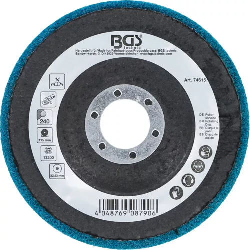BGS technic Polírozókorong | alumíniumoxid | Ø 115 mm | 240-as szemcsefinomság (74615)