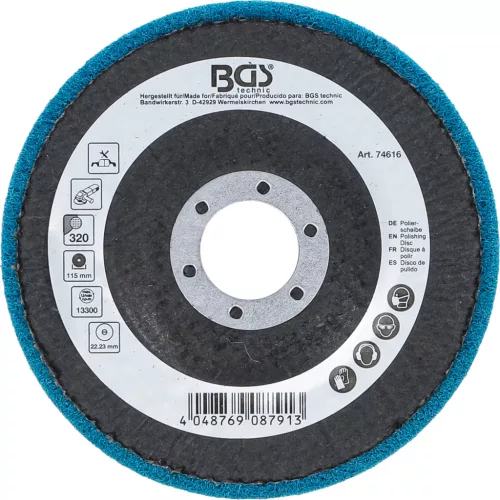BGS technic Polírozókorong | alumíniumoxid | Ø 115 mm | 320-as szemcsefinomság (74616)