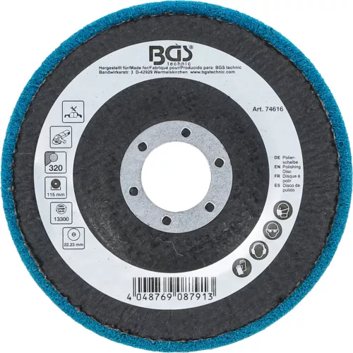 BGS technic Polírozókorong | alumíniumoxid | Ø 115 mm | 320-as szemcsefinomság (74616)
