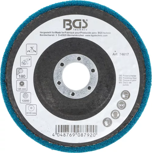 BGS technic Polírozókorong | alumíniumoxid | Ø 125 mm | 180-as szemcsefinomság (74617)