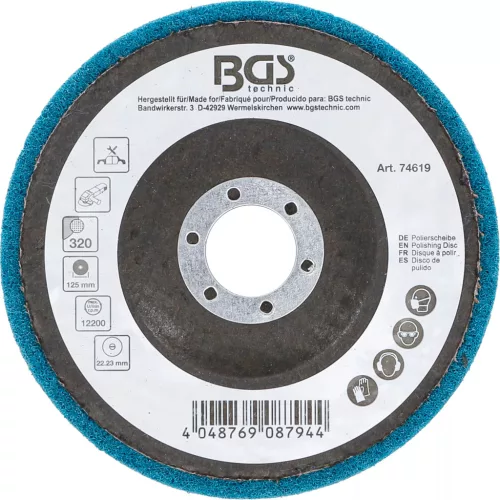 BGS technic Polírozókorong | alumíniumoxid | Ø 125 mm | 320-as szemcsefinomság (74619)
