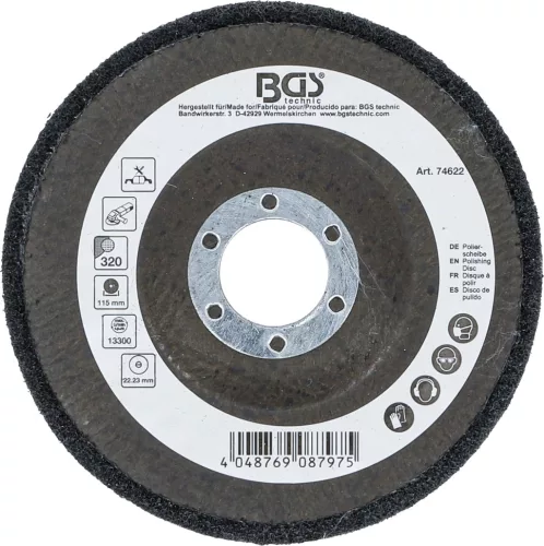 BGS technic Polírozókorong | karborundum | Ø 115 mm | 320-as szemcsefinomság (74622)