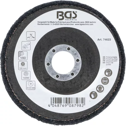 BGS technic Polírozókorong | karborundum | Ø 125 mm | 180-as szemcsefinomság (74623)