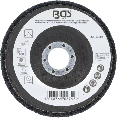 BGS technic Polírozókorong | karborundum | Ø 125 mm | 180-as szemcsefinomság (74623)