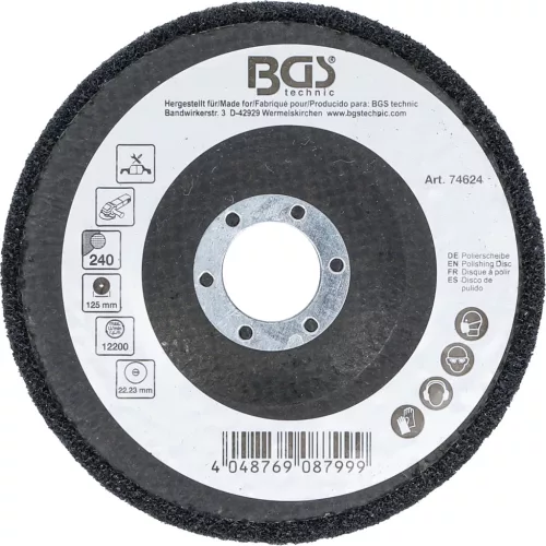 BGS technic Polírozókorong | karborundum | Ø 125 mm | 240-as szemcsefinomság (74624)