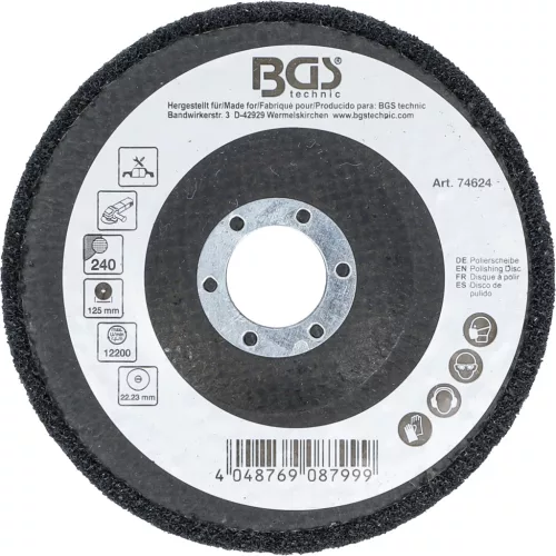 BGS technic Polírozókorong | karborundum | Ø 125 mm | 240-as szemcsefinomság (74624)