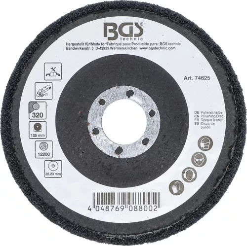 BGS technic Polírozókorong | karborundum | Ø 125 mm | 320-as szemcsefinomság (74625)