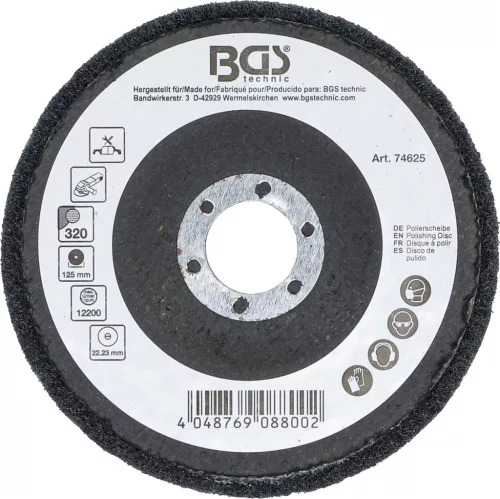 BGS technic Polírozókorong | karborundum | Ø 125 mm | 320-as szemcsefinomság (74625)