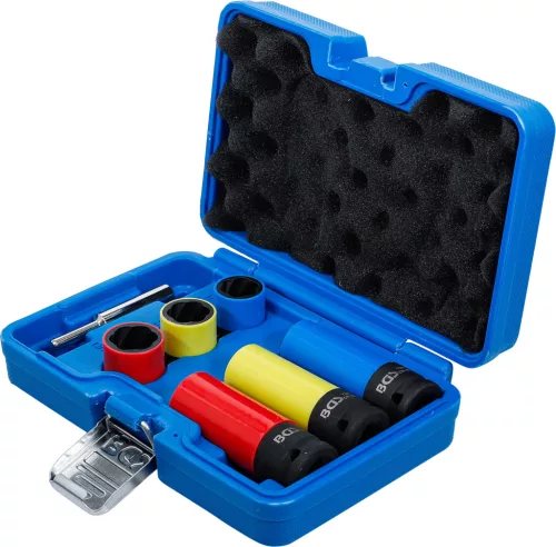 BGS technic Spirálbites dugókulcsbetét készlet/ csavarkiszedő és légkulcsfej-készlet, 1/2", 17 / 19 / 21 mm, 7 darabos (7510)