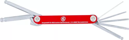 BGS DIY 7 részes Imbusz kulcs készlet gömbfejű, összehajtható 1,5-6 mm (BGS 7847)