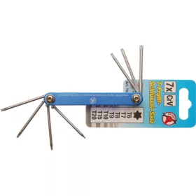   BGS DIY 7 részes Torx összecsukható kulcs készlet, T6 - T20 (BGS 7848)