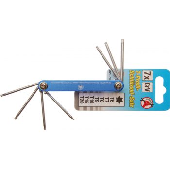   BGS DIY 7 részes Torx összecsukható kulcs készlet, T6 - T20 (BGS 7848)