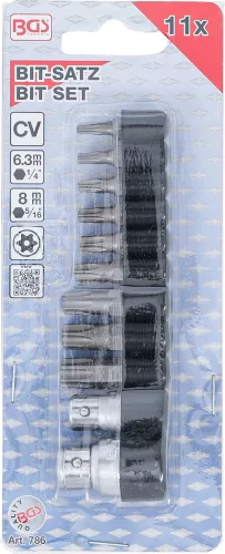 BGS technic 11 részes biztonsági Torx (fúrt) bitkészlet (BGS 786)