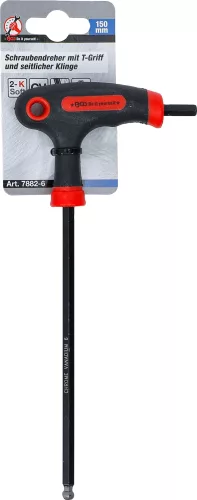 BGS DIY T-fogós Imbusz kulcs, 6 mm, 150 mm hosszú, gömb végű (BGS 7882-6)