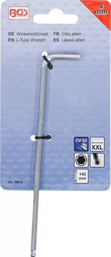 BGS technic Imbusz kulcs, L alakú, 140 mm hosszú, 4 mm (BGS 790-4)