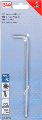BGS technic Imbusz kulcs, L alakú, 165 mm hosszú, 5 mm (BGS 790-5)