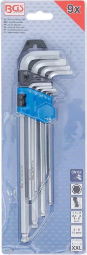 BGS technic 9 részes Imbuszkulcs készlet, extra hosszú 1,5-10mm (BGS 790)