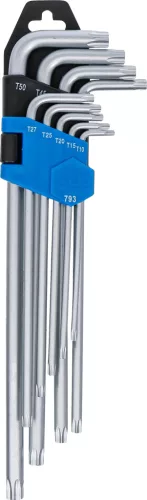 BGS technic Torx hajlítottkulcs készlet, extra hosszú, T10–T50, 9 részes (BGS 793)
