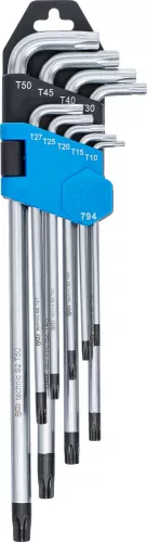 BGS technic 9 részes biztonsági Torx kulcs készlet, fúrt, T10-T50 (BGS 794)