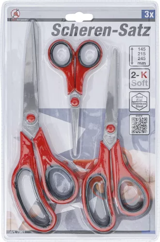 BGS DIY 3 részes rozsdamentes olló készlet (BGS 7961)