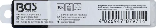 BGS technic Pót penge készlet 10 részes, 18mm, BGS 7970, 7958, 7955, 7956-hoz (BGS 7971)