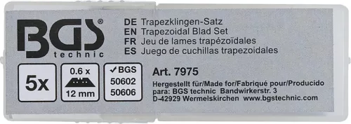 BGS technic Trapéz penge készlet 5 részes, 0,6x12mm (BGS 7975)