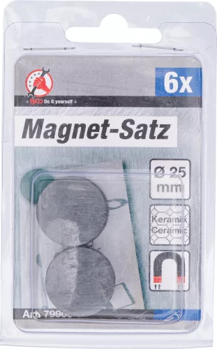 BGS DIY Kerámia mágnes készlet (ferrit mágnes) | Ø 25 mm | 8 darabos (BGS 79905)