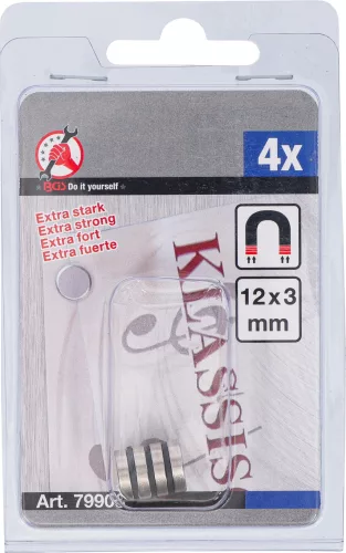 BGS DIY Mágneskészlet | extra erős | Ø 12 mm | 4 darabos (BGS 79909)