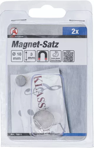 BGS DIY Mágneskészlet | extra erős | Ø 18 mm | 2 darabos (BGS 79911)