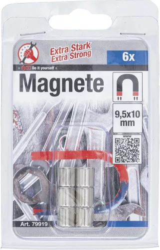 BGS DIY Mágneskészlet | extra erős | Ø 9,5 mm | 6 darabos (BGS 79919)