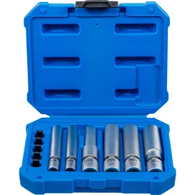   BGS technic Izzó- és gyújtógyertya csuklóbetétkészlete, Belső négyszögletű behajtófej 1/4" / 3/8", 8 - 9 - 10 - 12 - 14 - 16 mm, 11 darabos (80000)