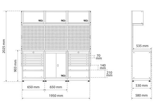 BGS technic Fali egységrendszer | Starter csomag | Fa | 3 modul (80100)