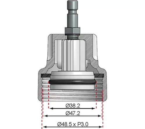 BGS technic #18 adapter: VW Sharan 1.8T / 2.8, a BGS 8027 / BGS 8098 radiátor nyomásellenőrző készlethez (BGS 8027-18)