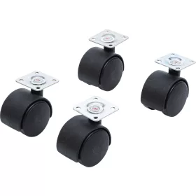   BGS DIY 4 részes körbe forgó, dupla kerekű görgö készlet, 40mm (BGS 80332)