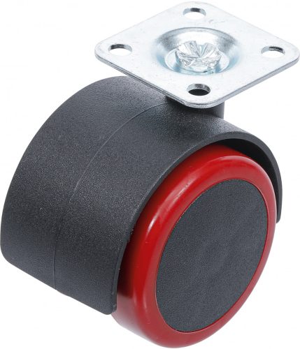 BGS DIY Dupla kerekű, piros-fekete, önbeálló görgő, 50 mm (BGS 80336)
