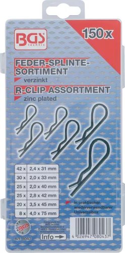 BGS technic Rugós sasszeg készlet, 150 részes (BGS 8043)