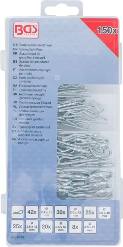 BGS technic Rugós sasszeg készlet, 150 részes (BGS 8043)